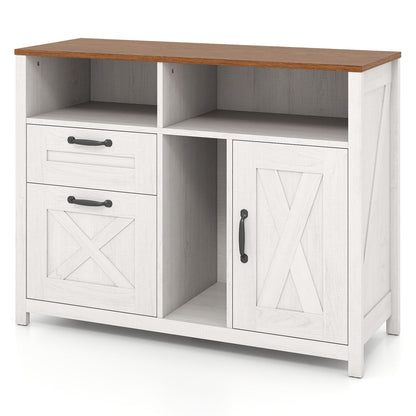 Lateral File Cabinet with 2 Drawers and Single-Door Cabinet for Letter/A4