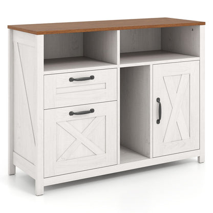 Lateral File Cabinet with 2 Drawers and Single-Door Cabinet for Letter/A4