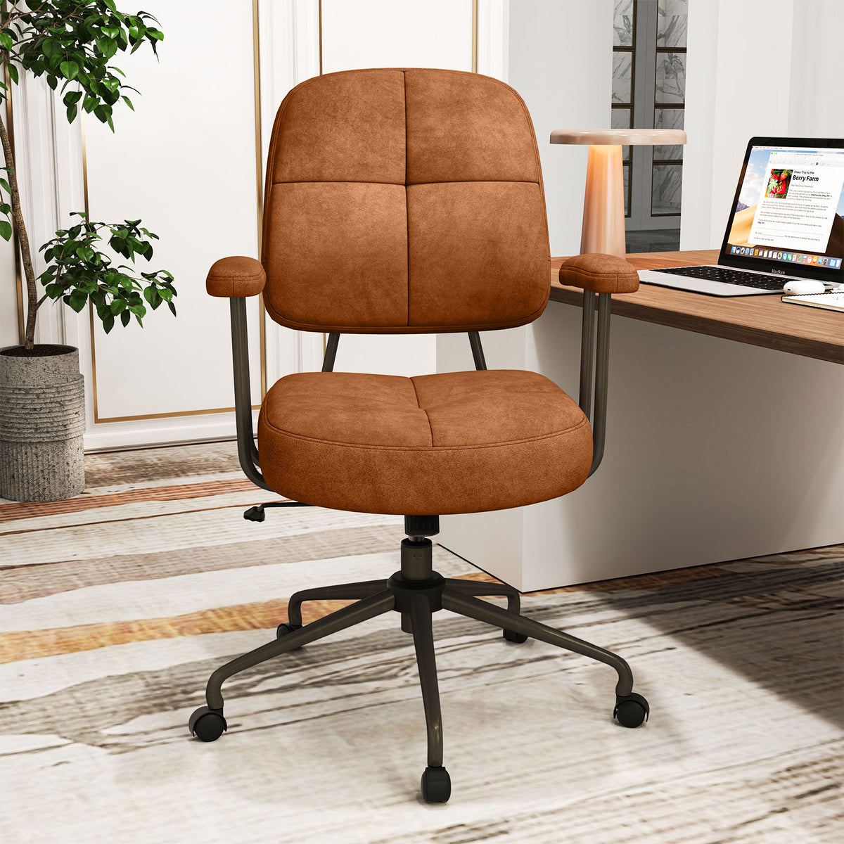 Upholstered Task Office Chair with Cushioned Back