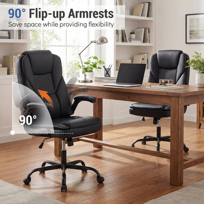 Ergonomic Office Chair with Flip-Up Armrests & Rocking