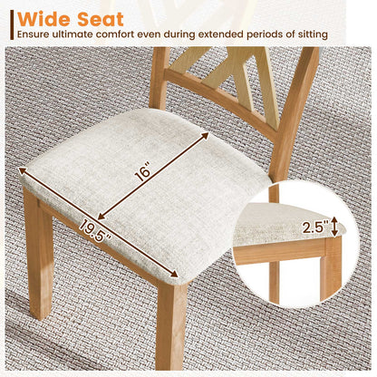 Upholstered Dining Chairs Set of 4 with Rubber Wood Frame
