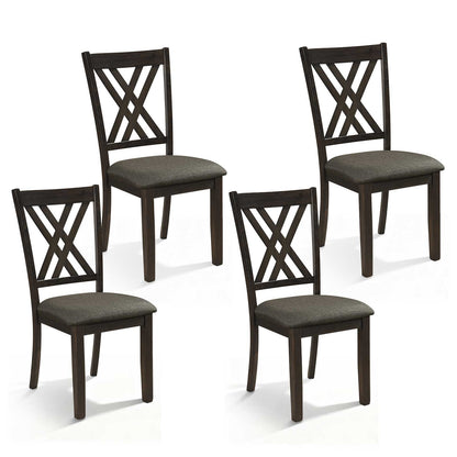 Upholstered Dining Chairs Set of 4 with Rubber Wood Frame