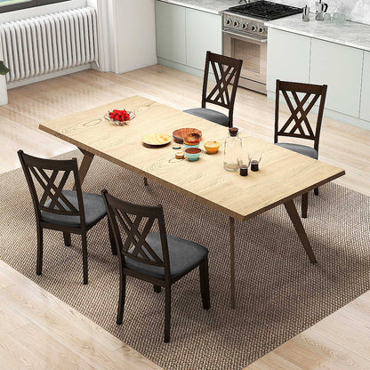 Upholstered Dining Chairs Set of 4 with Rubber Wood Frame