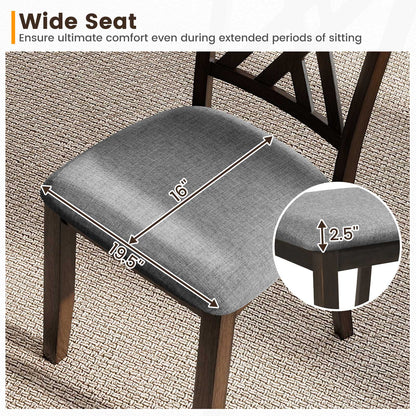 Upholstered Dining Chairs Set of 4 with Rubber Wood Frame