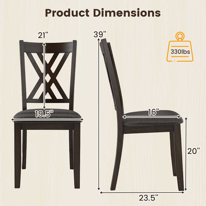 Upholstered Dining Chairs Set of 4 with Rubber Wood Frame