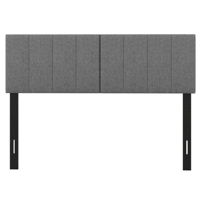 Adjustable Width Upholstered Headboard with Vertical Tufting