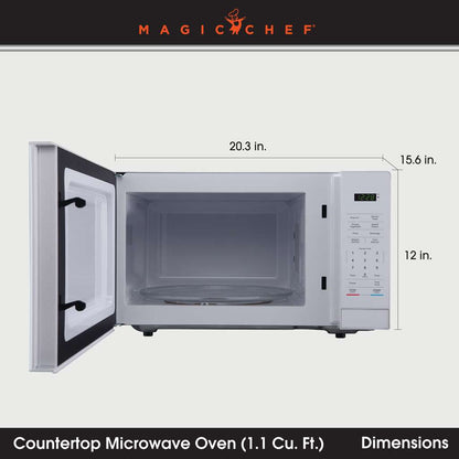 Magic Chef 1.1 Cu. Ft. 1,000W Countertop Microwave with Digital Touch Controls - White - view 2