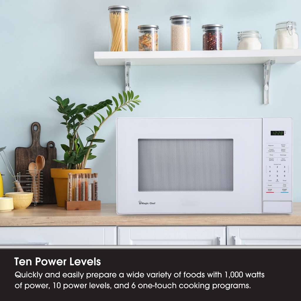 Magic Chef 1.1 Cu. Ft. 1,000W Countertop Microwave with Digital Touch Controls - White - view 3