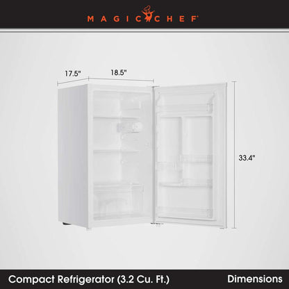 Magic Chef 3.2 Cu. Ft. ENERGY STAR Freezerless Mini Fridge with Glass Shelves - White - view 7