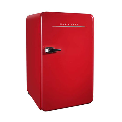 Magic Chef 3.2 Cu. Ft. Retro Mini Fridge with Chrome Handle - Red - view 3