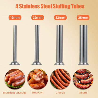 Manual Sausage Stuffer with 4 Tubes & 2 Speeds