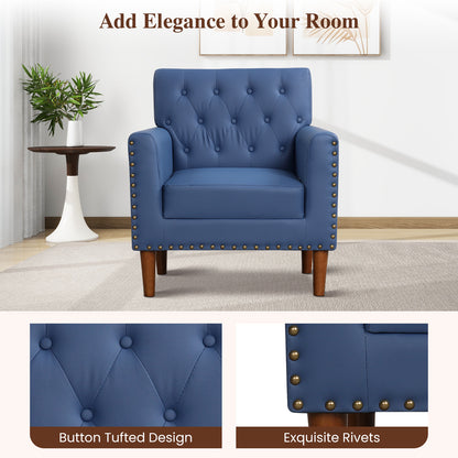 Mid Century Accent Chair with Button Tufted Back