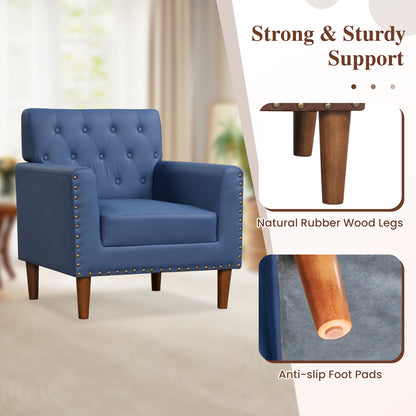 Mid Century Accent Chair with Button Tufted Back