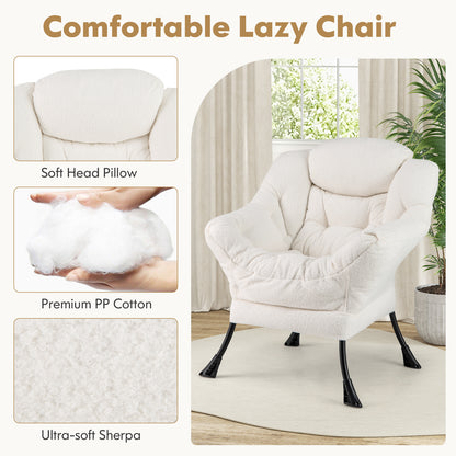 Accent Chair with Folding Footrest and Head Pillow