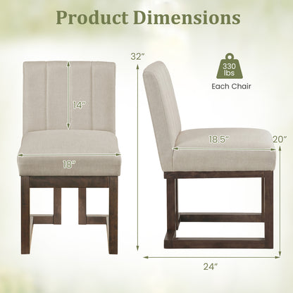 Upholstered Dining Chairs Set of 2 with Padded Seat