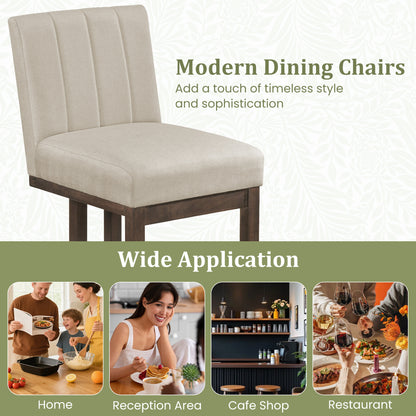 Upholstered Dining Chairs Set of 2 with Padded Seat