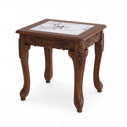 Modern Glass Coffee Table with Clear Tempered Top and Rubber Wood Base