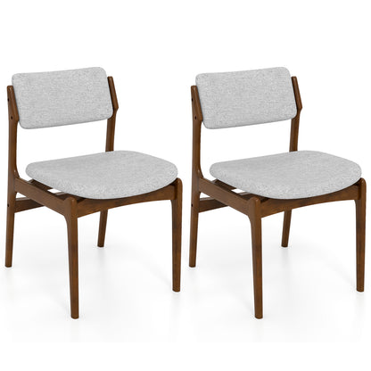 Padded Dining Chairs Set of 2 with Rubber Wood Legs