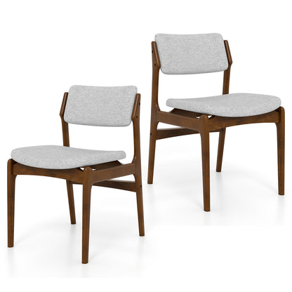 Padded Dining Chairs Set of 2 with Rubber Wood Legs