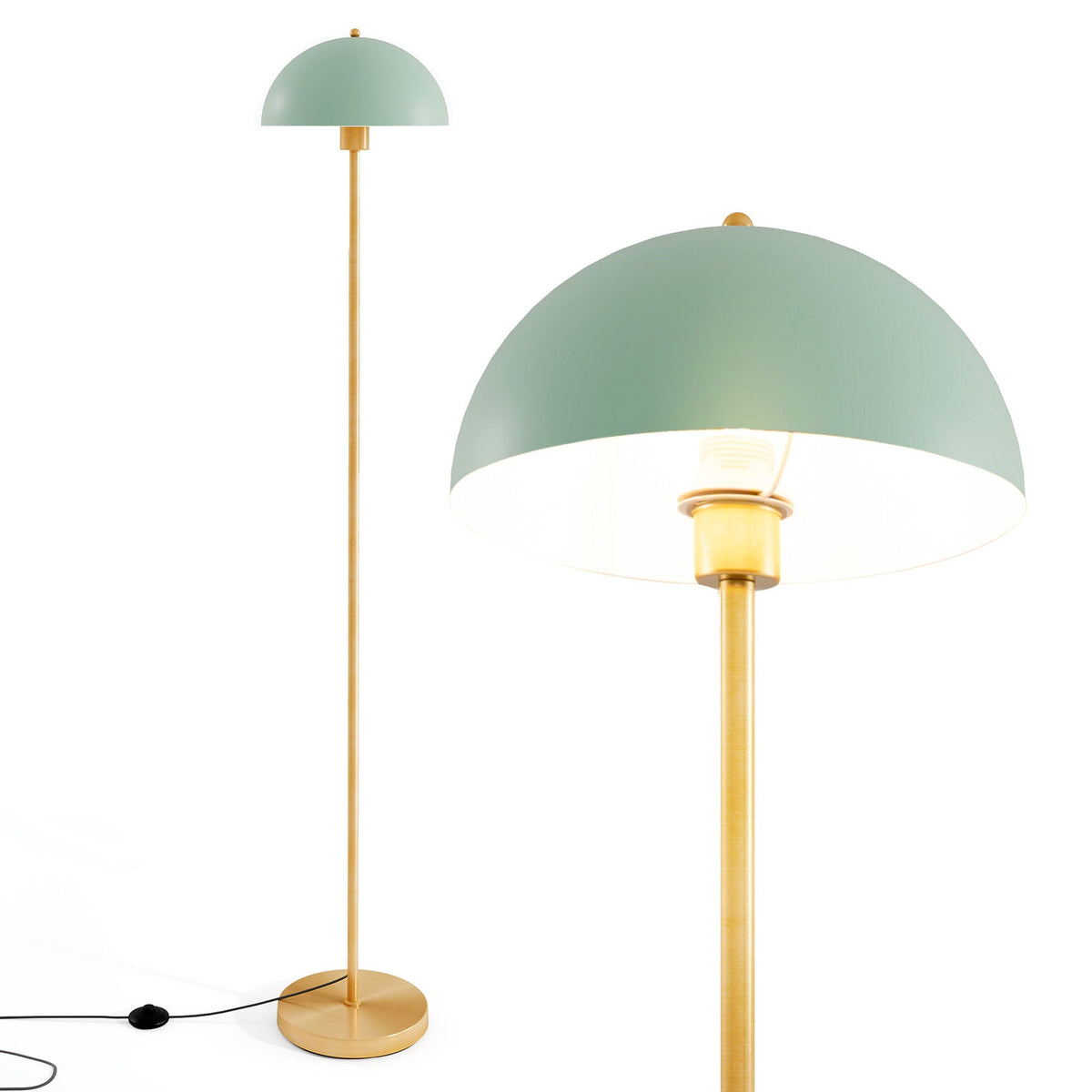 Modern Standing Lamp with Adjustable Lamp Head and Foot Switch