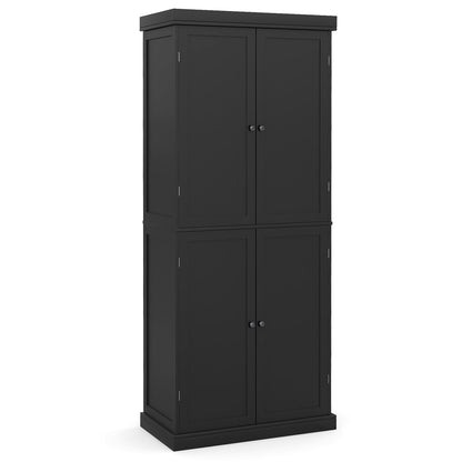 72.5 Inches Tall Buffet Cabinet with 6-Tier Shelves and 4 Doors