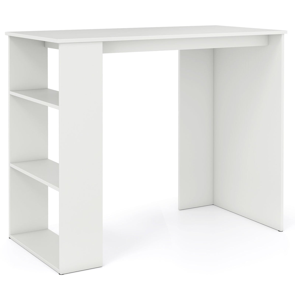 Computer Desk with Bookshelf for Small Space-White
