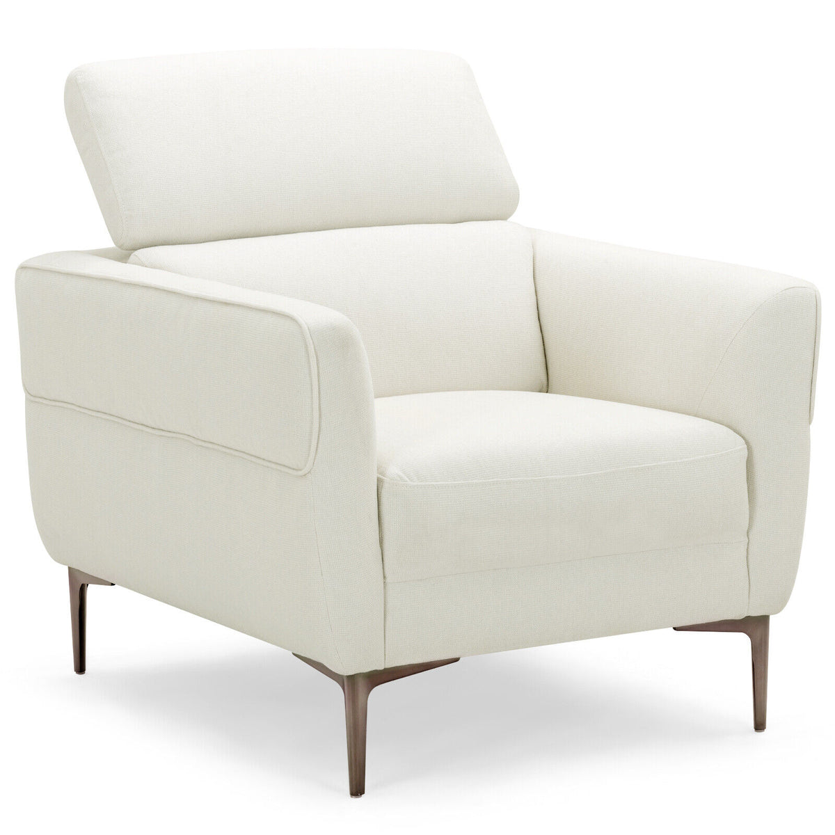Upholstered Accent Chair with Adjustable Headrest