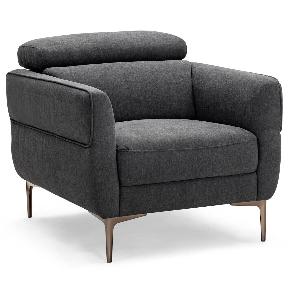 Upholstered Accent Chair with Adjustable Headrest