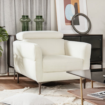 Upholstered Accent Chair with Adjustable Headrest