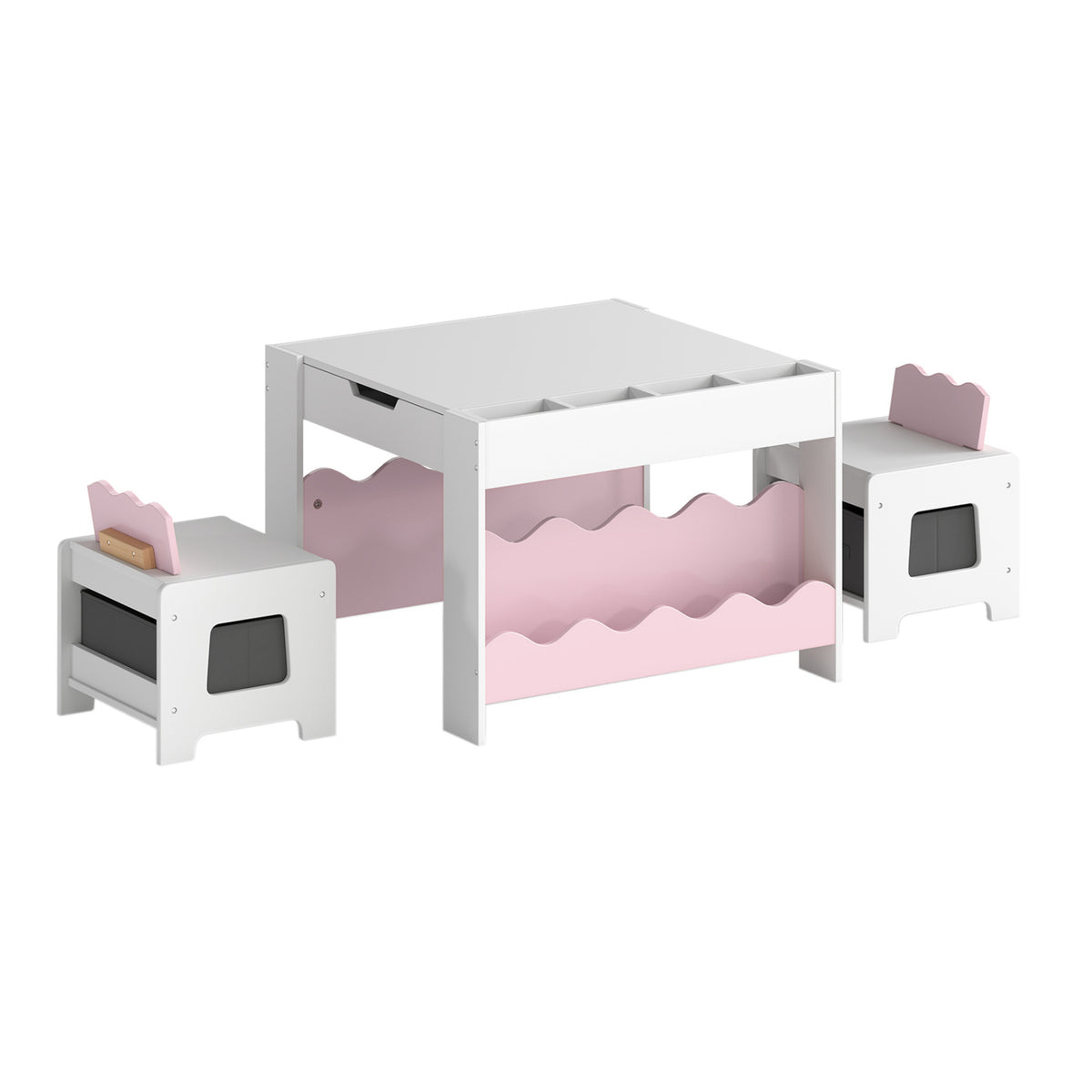 Kids Activity Table and Chair Set with Reversible Tabletop