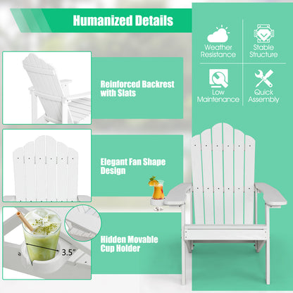 Adirondack Chair with Cup Holder - Weather Resistant HIPS
