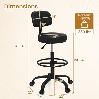 Drafting Chair with Adjustable Height & Footring