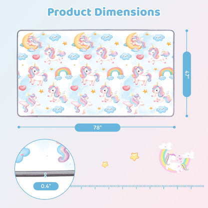 One-Piece Reversible Roll Up Soft Foam Activity Mat for Toddlers