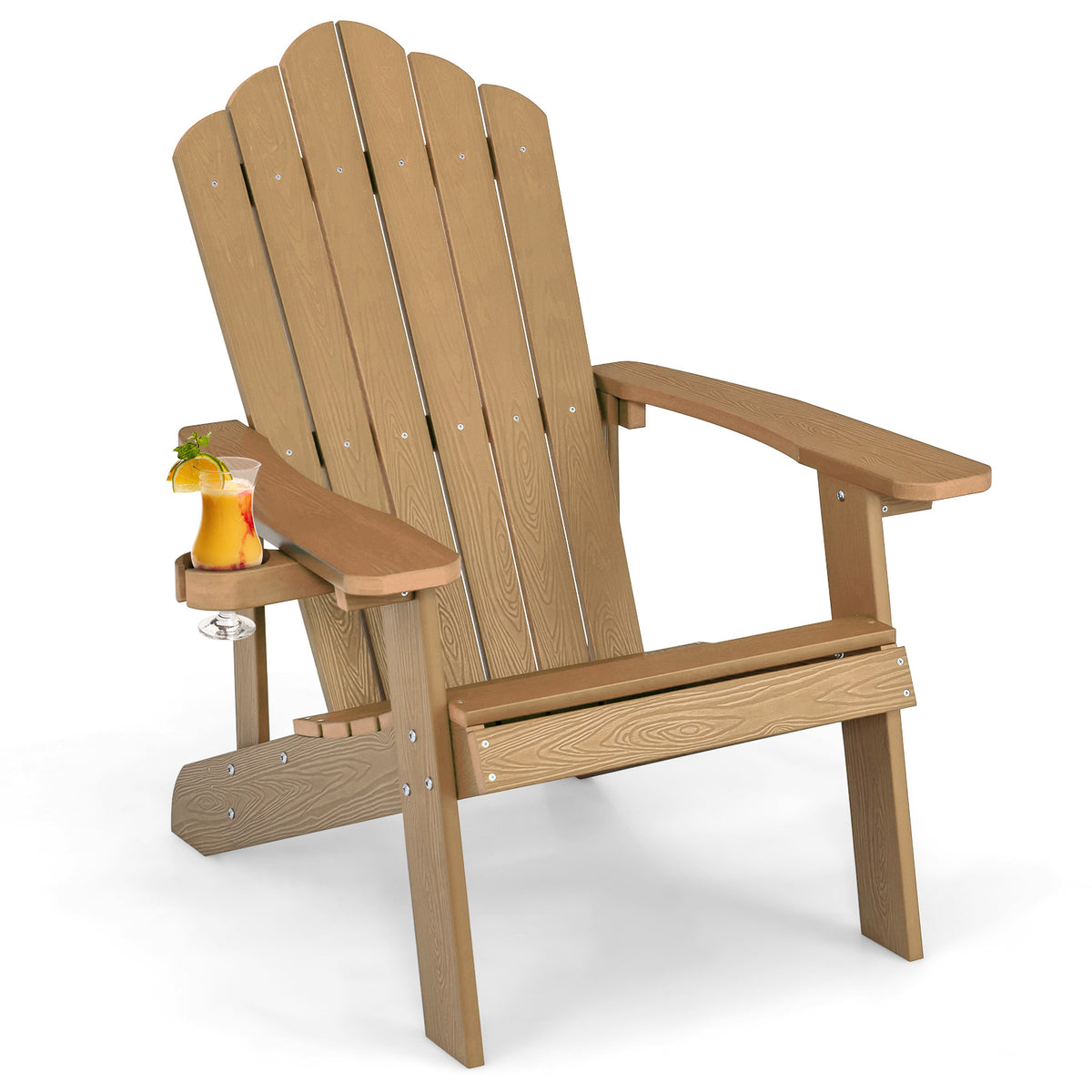 Adirondack Chair with Cup Holder - Weather Resistant HIPS