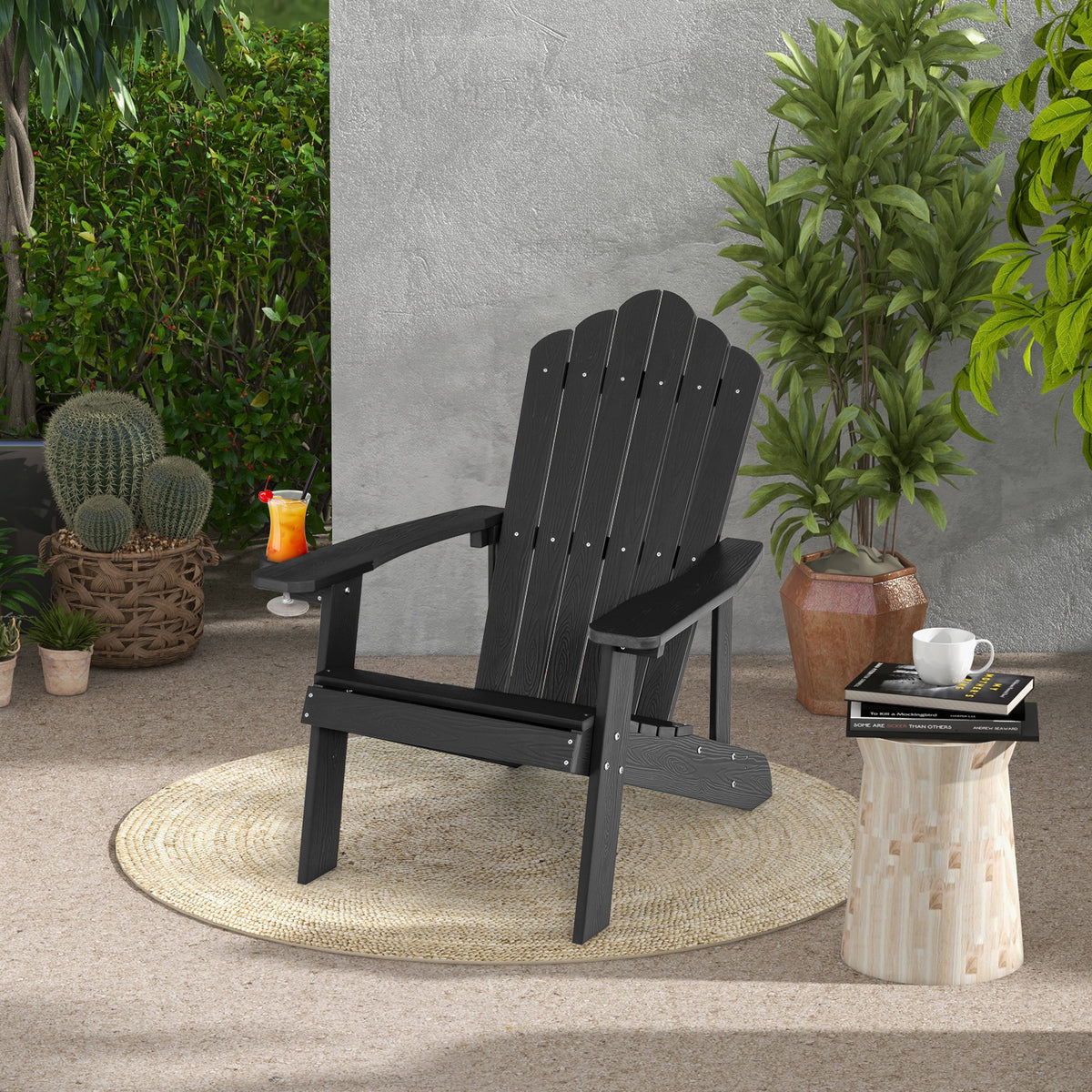 Adirondack Chair with Cup Holder - Weather Resistant HIPS