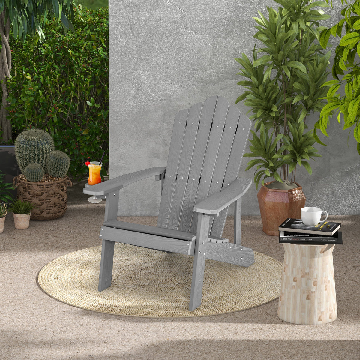 Adirondack Chair with Cup Holder - Weather Resistant HIPS