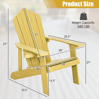 Adirondack Chair with Cup Holder - Weather Resistant HIPS