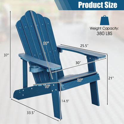 Adirondack Chair with Cup Holder - Weather Resistant HIPS