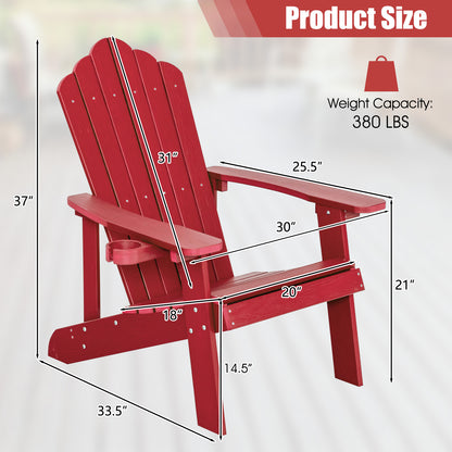 Adirondack Chair with Cup Holder - Weather Resistant HIPS