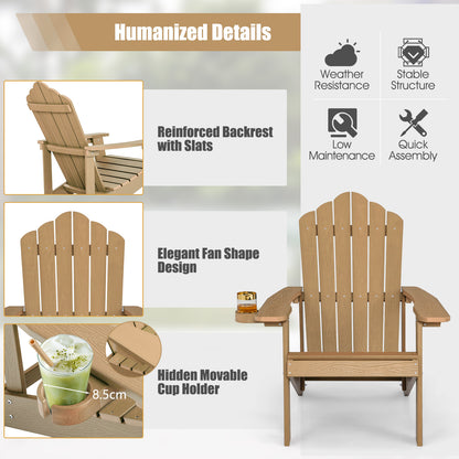 Adirondack Chair with Cup Holder - Weather Resistant HIPS