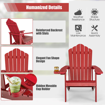 Adirondack Chair with Cup Holder - Weather Resistant HIPS