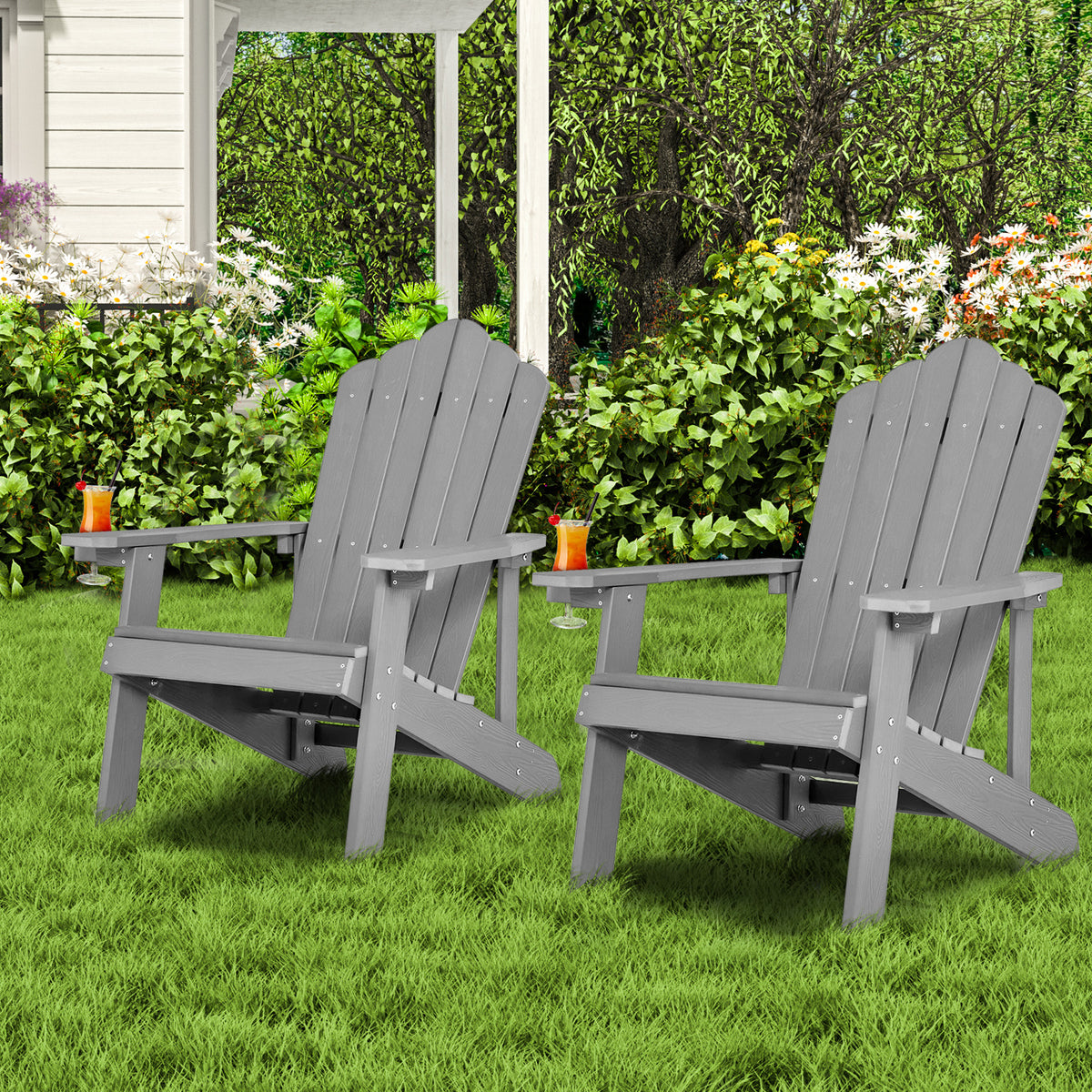 Adirondack Chair with Cup Holder - Weather Resistant HIPS