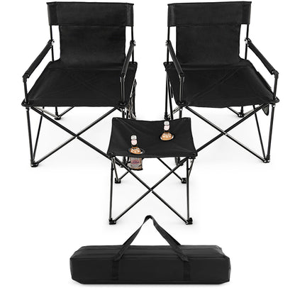 Folding Camping Table and Chairs Set with Carrying Bag
