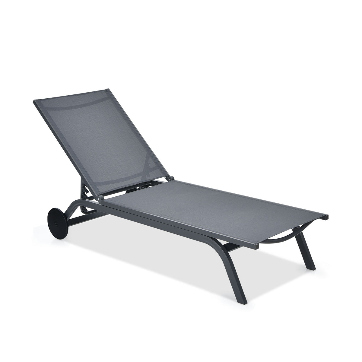 Adjustable Outdoor Chaise Lounge Chair with Wheels