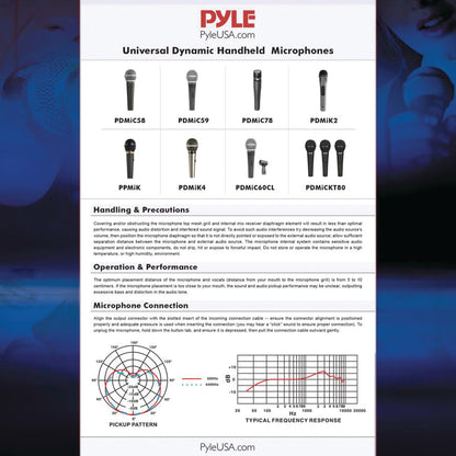 Pyle Professional Handheld Dynamic Vocal Microphone with 15 Ft. XLR Cable - view 5