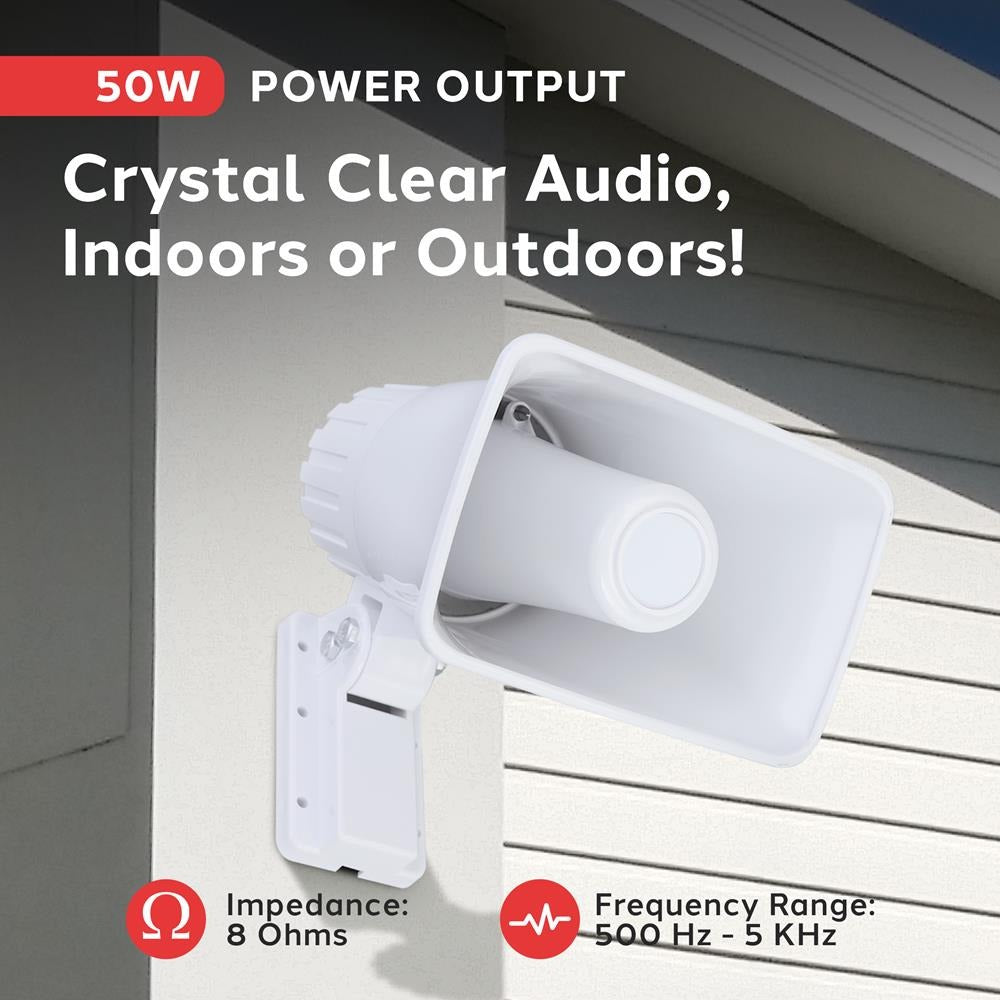 Pyle 6-In. Indoor/Outdoor 50W PA Horn Speaker with Mounting Bracket - view 4