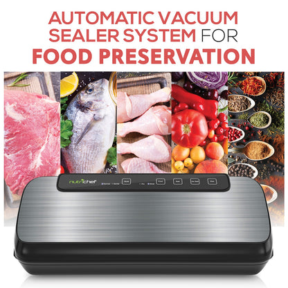 NutriChef Automatic Vacuum Sealer with Dry/Moist Settings, Bags & Roll Included - view 6