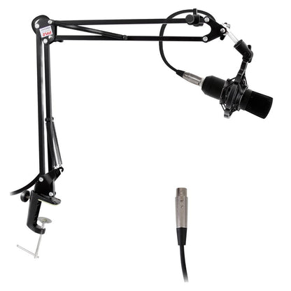 Pyle Desktop Suspension Boom Scissor Arm Microphone Stand with Shock Mount & XLR Cable - view 6