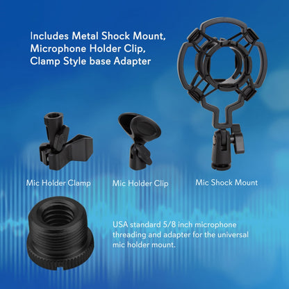 Pyle Desktop Suspension Boom Scissor Arm Microphone Stand with Shock Mount & XLR Cable - view 7