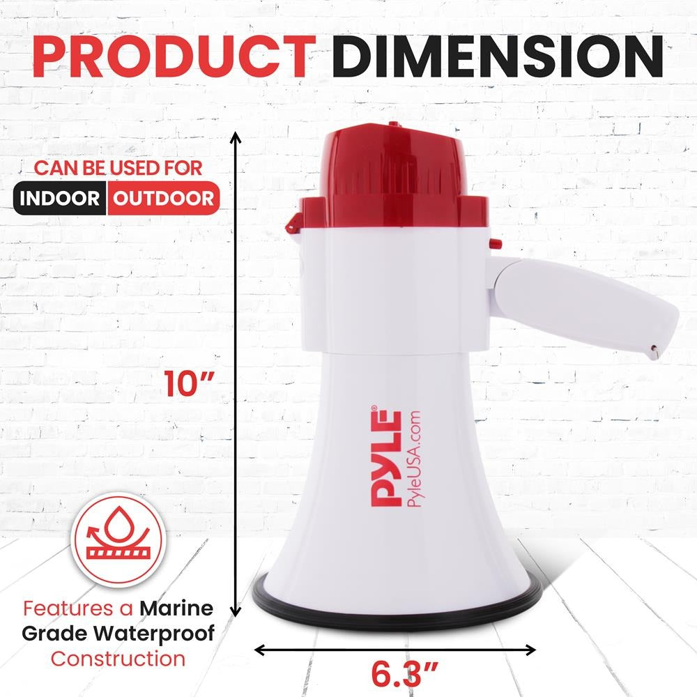 Pyle 30W Professional Megaphone Bullhorn with Siren, 800-Yd. Range - view 7